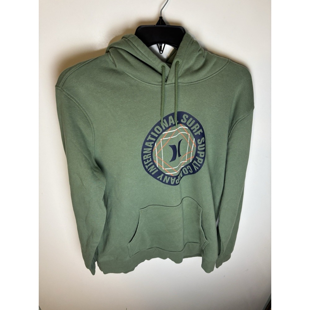 Hurley Hoodie Sweatshirt Mens XXL Green Pullover Fleece Graphic Logo Hooded